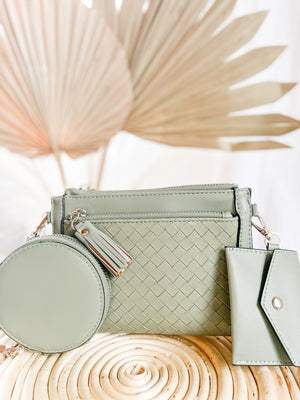 Open image in slideshow, Woven Double Zip Crossbody
